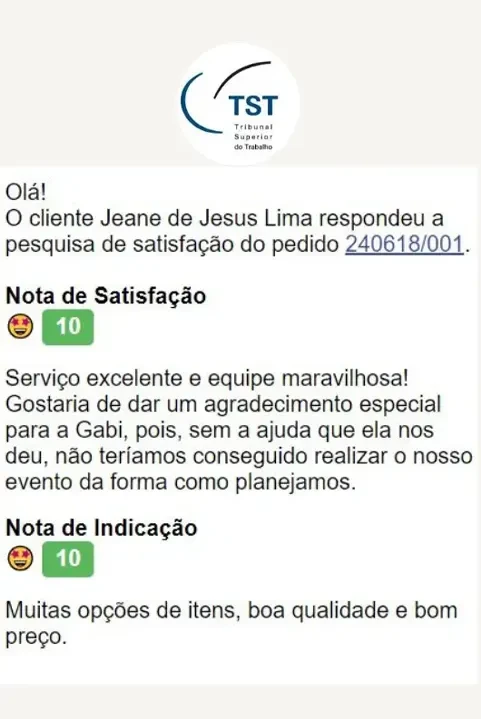 Avaliação Tribunal Superior do Trabalho
